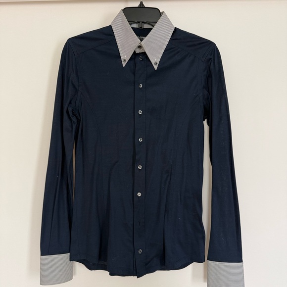 Dolce & Gabbana Other - Dolce & Gabbana Navy Shirt with Pinstriped Accents